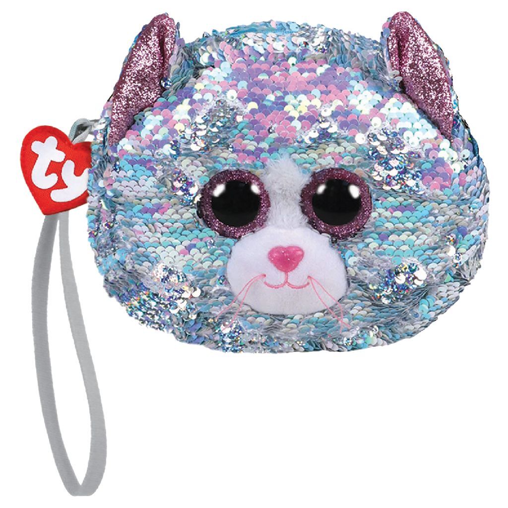 TY Fashion Portemonnee Kat Whimsey 13 cm Blauw/Zilver TY Fashion Portemonnee Kat Whimsey 13 cm Blauw/Zilver