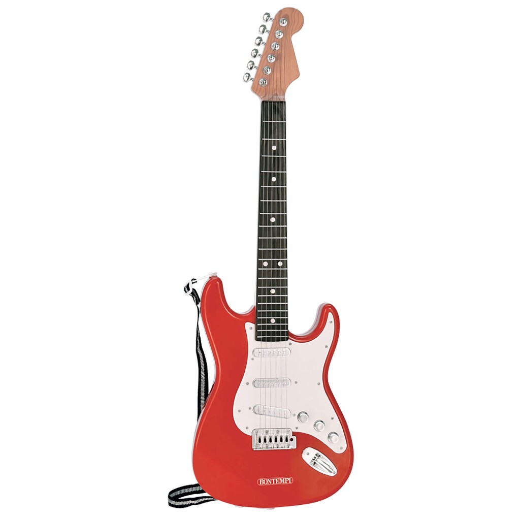 Bontempi Elektrische Gitaar + Geluid Rood/Wit Bontempi Elektrische Gitaar + Geluid Rood/Wit