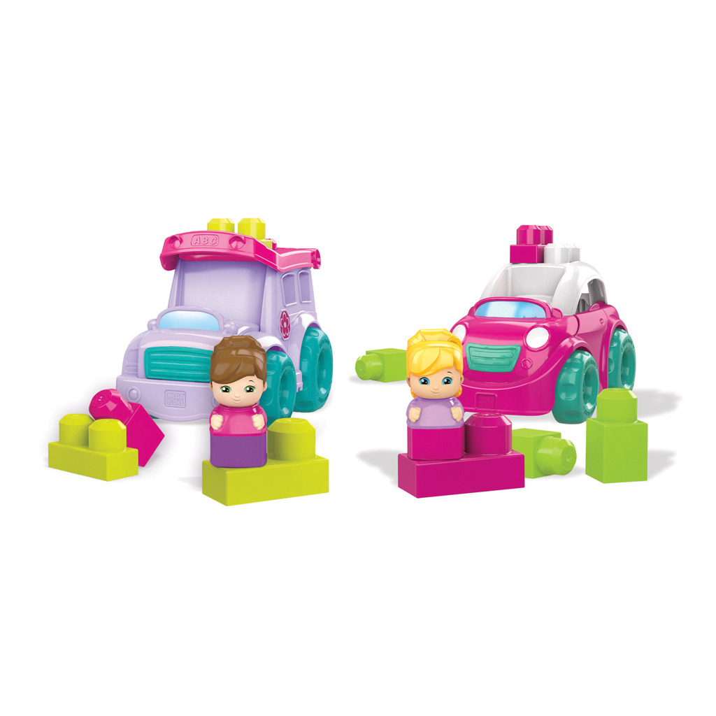 Mega Bloks Kleine Voertuig + Figuur Roze Assorti Mega Bloks Kleine Voertuig + Figuur Roze Assorti
