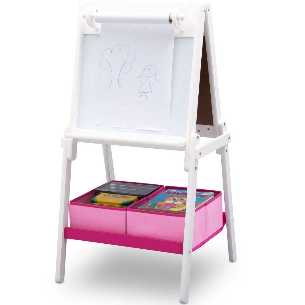 Delta Children TE87600GN-130 Houten Dubbelzijdig Krijtbord/Whiteboard + Papierrol Wit Delta Children TE87600GN-130 Houten Dubbelzijdig Krijtbord/Whiteboard + Papierrol Wit