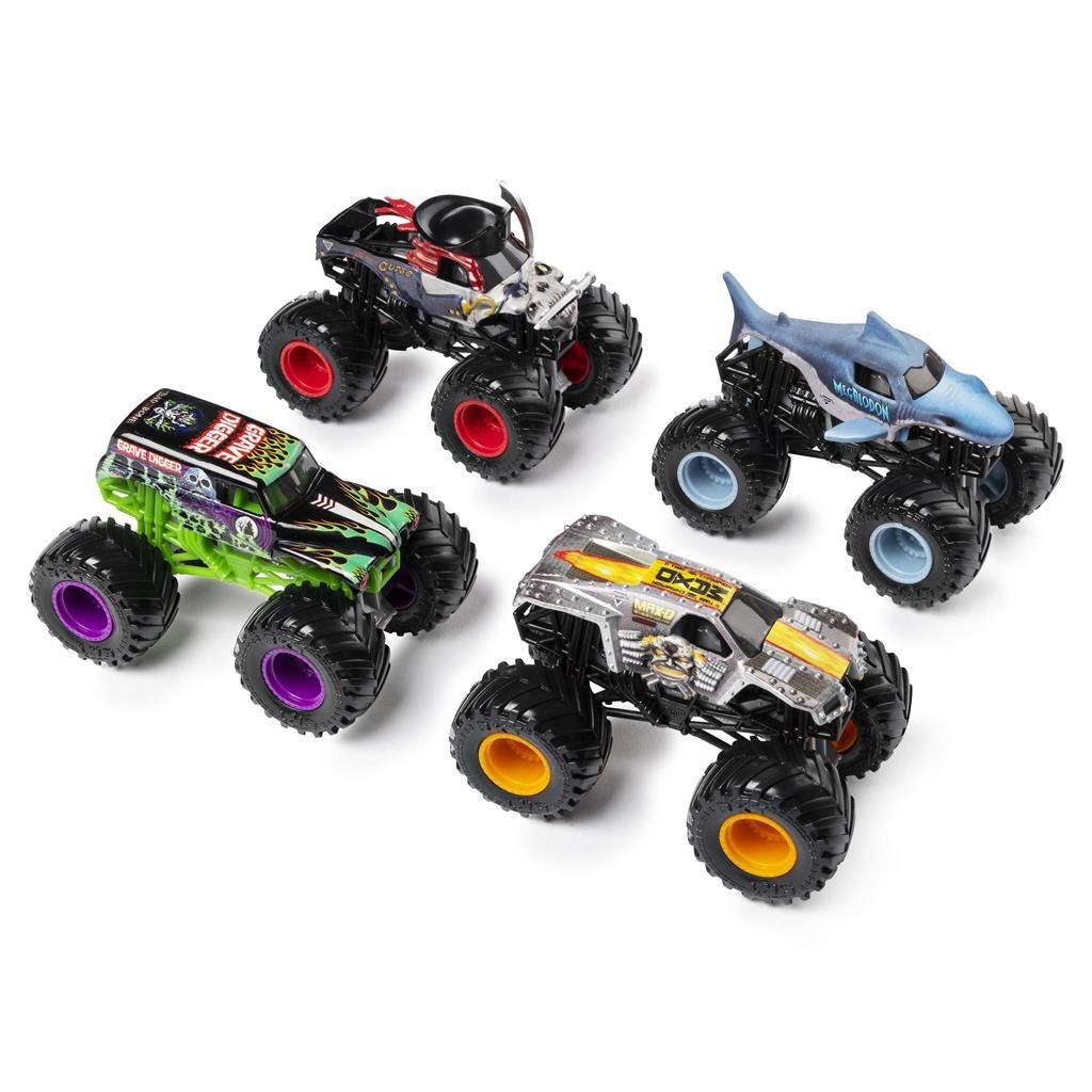 Monster Jam Land en Zee Set met 4 Die-Cast Monstertrucks Monster Jam Land en Zee Set met 4 Die-Cast Monstertrucks