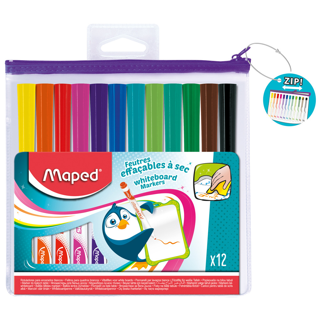 Maped Whiteboard Stiften 12 Kleuren Maped Whiteboard Stiften 12 Kleuren