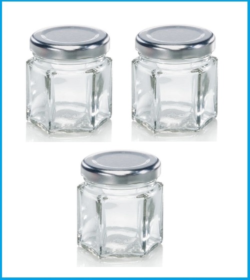 Leifheit 3208 Jampot Zeshoekig 47 ml Glas/Zilver (set van 3 stuks) Leifheit 3208 Jampot Zeshoekig 47 ml Glas/Zilver (set van 3 stuks)