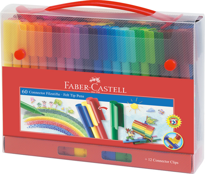 Faber Castell FC-155560 Viltstiften Faber-Castell Connector Koffer 60 Stuks Faber Castell FC-155560 Viltstiften Faber-Castell Connector Koffer 60 Stuks
