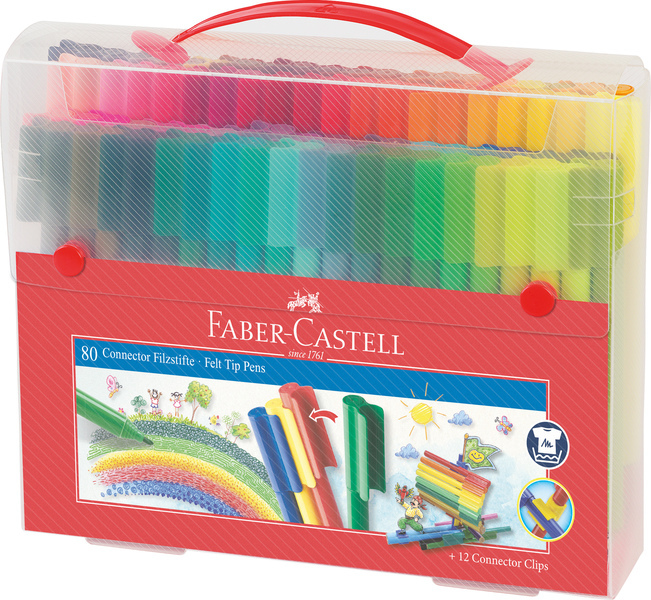 Faber Castell FC-155579 Uitwasbare Connector Stiften Koffer 80 Stuks Faber Castell FC-155579 Uitwasbare Connector Stiften Koffer 80 Stuks