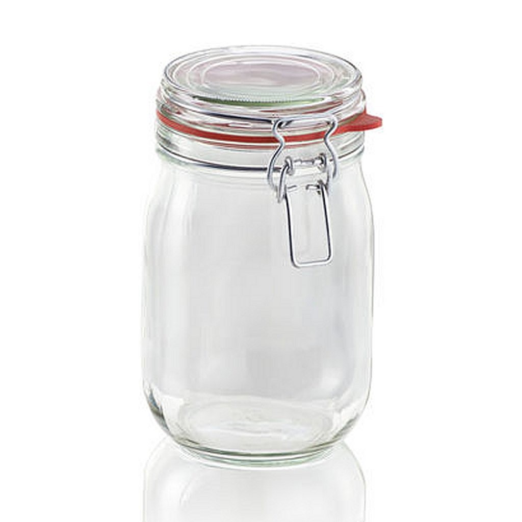 Leifheit 3193 Weckpot met Beugelsluiting 1140 ml Glas/RVS Leifheit 3193 Weckpot met Beugelsluiting 1140 ml Glas/RVS