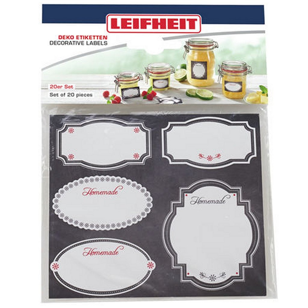 Leifheit 3218 Zelfklevende Deco-Etiketten 20 Stuks Zwart/Wit Leifheit 3218 Zelfklevende Deco-Etiketten 20 Stuks Zwart/Wit
