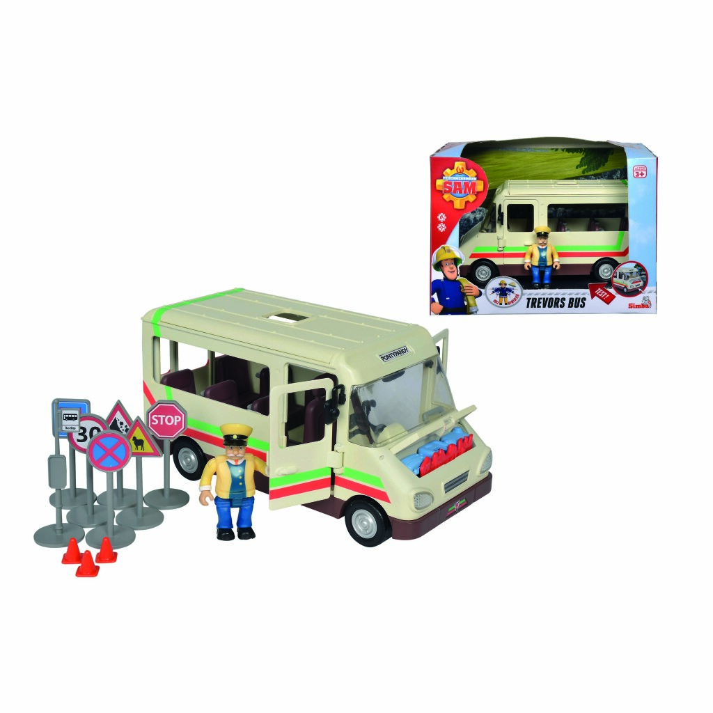 Simba Brandweerman Sam Trevors Bus met Figuur + Licht Simba Brandweerman Sam Trevors Bus met Figuur + Licht
