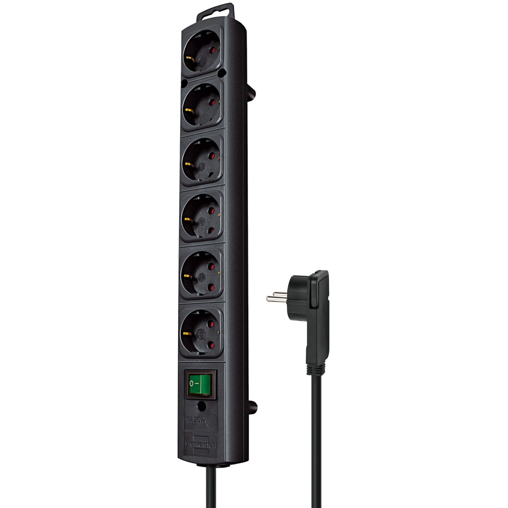 Brennenstuhl BN-1153300100 Stekkerdoos Comfort-line 6-wegs 2.00 M Zwart - Geaard Brennenstuhl BN-1153300100 Stekkerdoos Comfort-line 6-wegs 2.00 M Zwart - Geaard