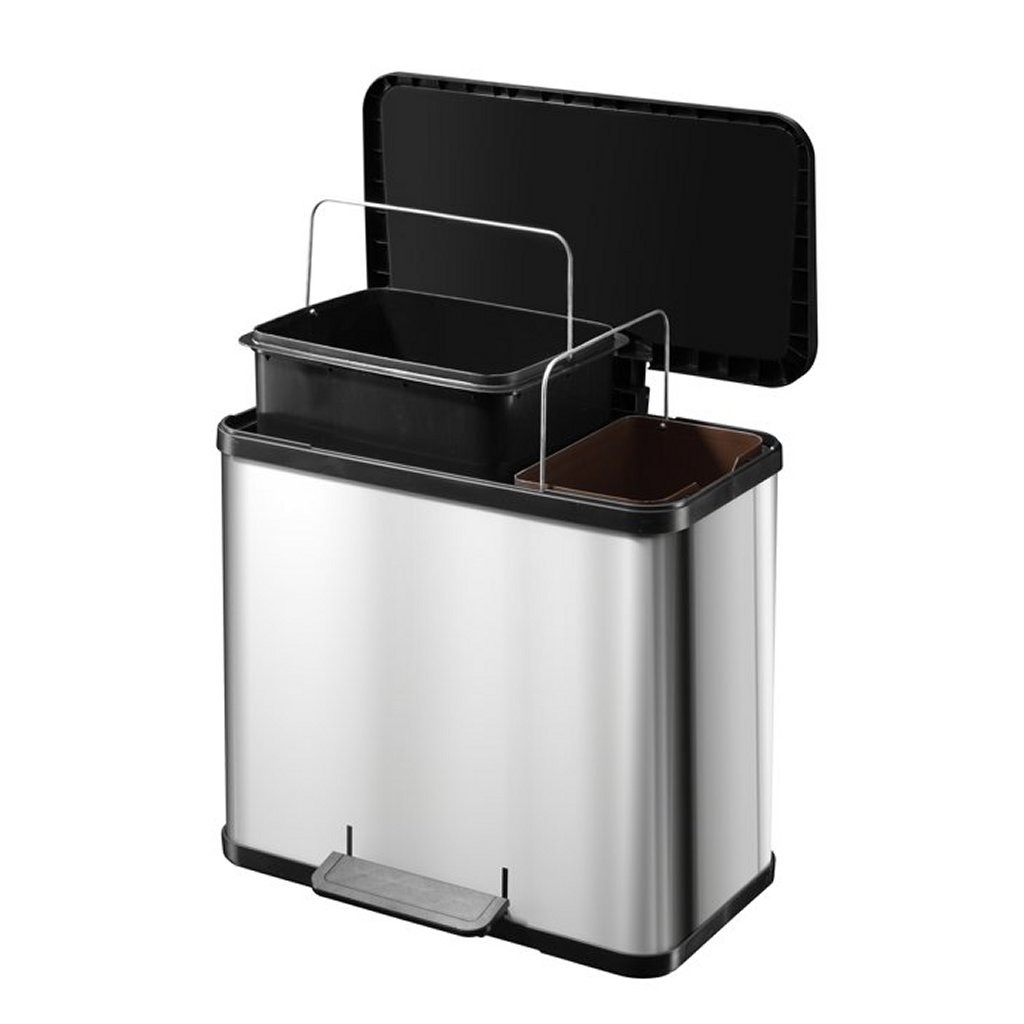 Hailo 0630-200 Öko Duo Plus L Pedaalemmer 17+9L RVS/Zwart Hailo 0630-200 Öko Duo Plus L Pedaalemmer 17+9L RVS/Zwart