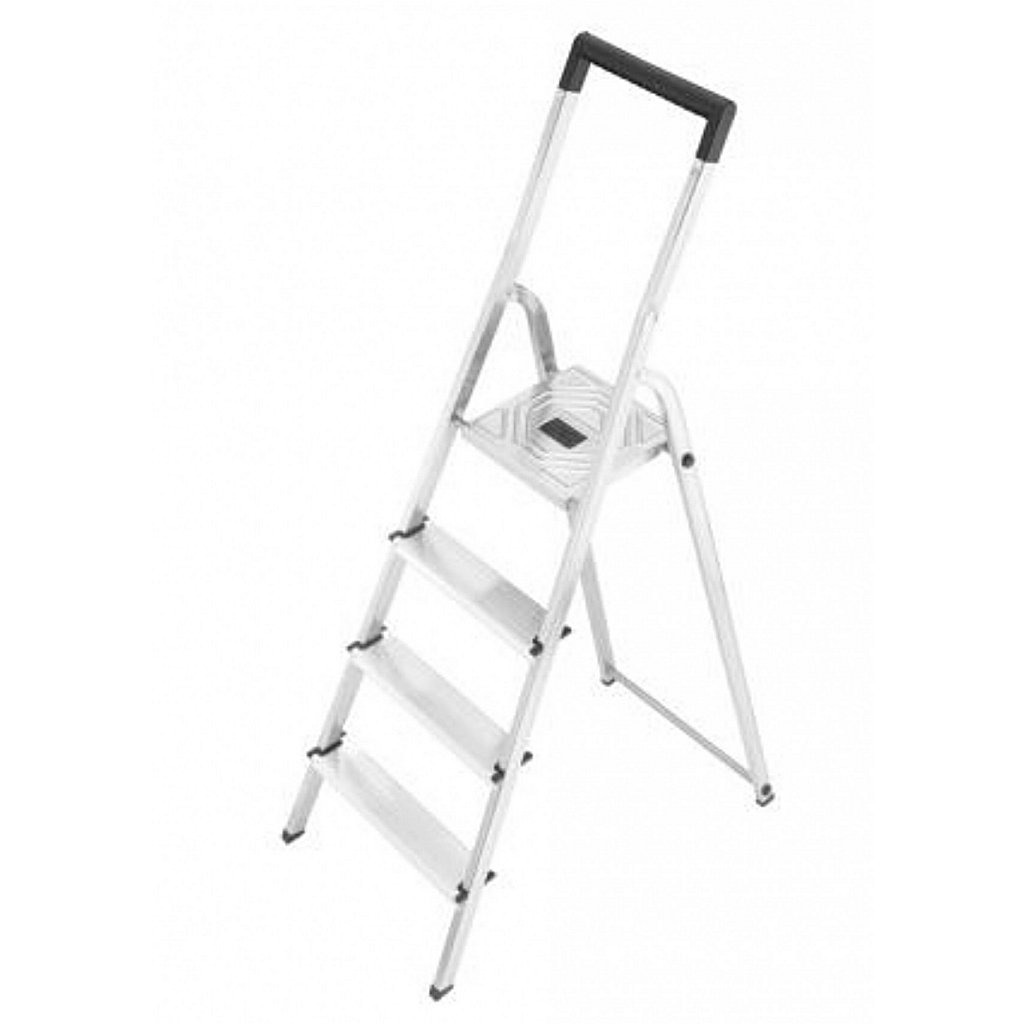 Hailo L40 Aluminium Huishoudtrap / Klustrap 4 treden Hailo L40 Aluminium Huishoudtrap / Klustrap 4 treden