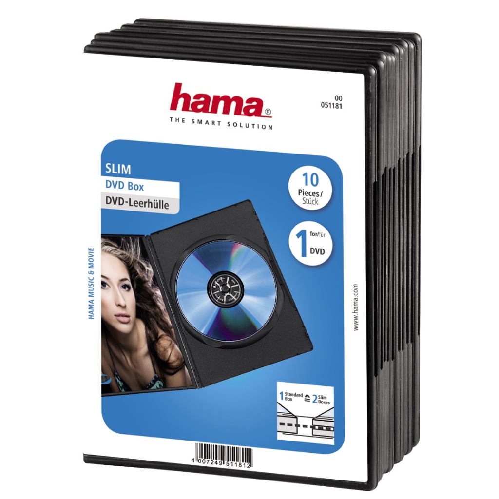 Hama DVD Slim Box 10-pack Zwart Hama DVD Slim Box 10-pack Zwart