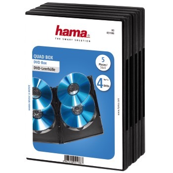 Hama DVD Quad Box 4DVD Zwart 5Pak Hama DVD Quad Box 4DVD Zwart 5Pak