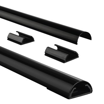 Hama Aluminium Kabelgoot Halfrond 33mm Zwart 1.1M Hama Aluminium Kabelgoot Halfrond 33mm Zwart 1.1M