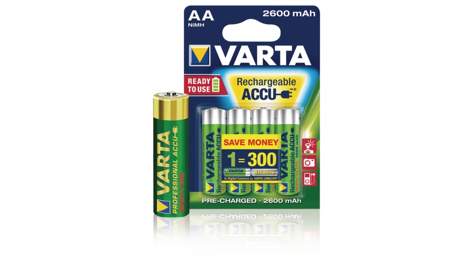 Varta VARTA-5716B Oplaadbare Nimh Batterij Aa 1.2 V 2500 Mah 4-blister Varta VARTA-5716B Oplaadbare Nimh Batterij Aa 1.2 V 2500 Mah 4-blister