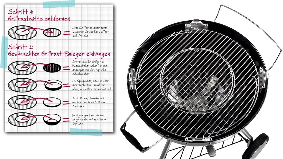 Tepro 8568 Hoofgrillrooster voor Ø57cm met Centraal Inzetrooster Systeem Tepro 8568 Hoofgrillrooster voor Ø57cm met Centraal Inzetrooster Systeem