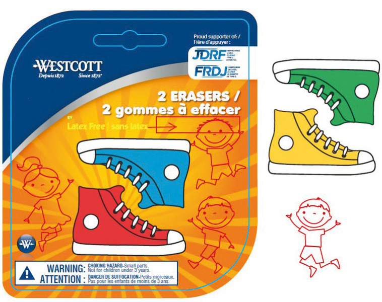 Westcott AC-E66060 Gum Sneakers 2 Stuks Westcott AC-E66060 Gum Sneakers 2 Stuks