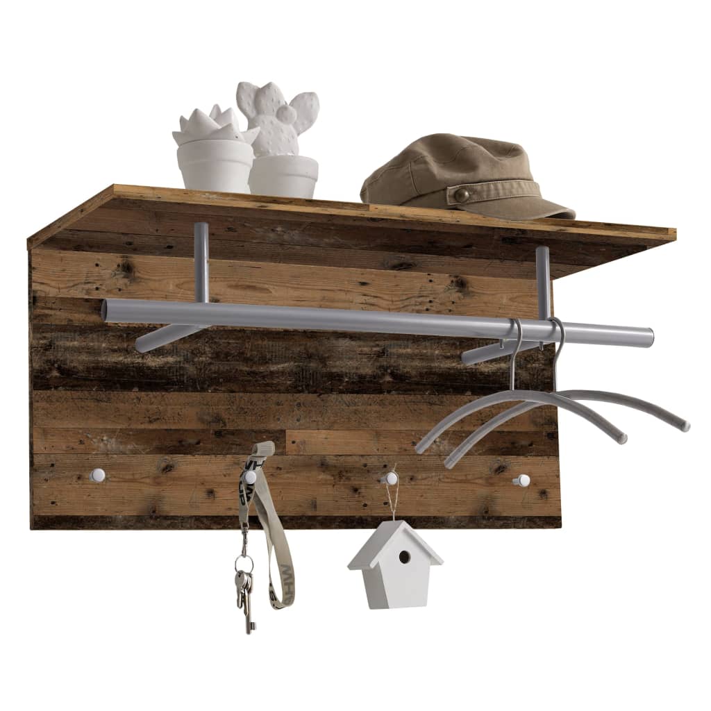 FMD Wandkapstok 72x29,3x34,5 cm oude stijl bruin FMD Wandkapstok 72x29,3x34,5 cm oude stijl bruin