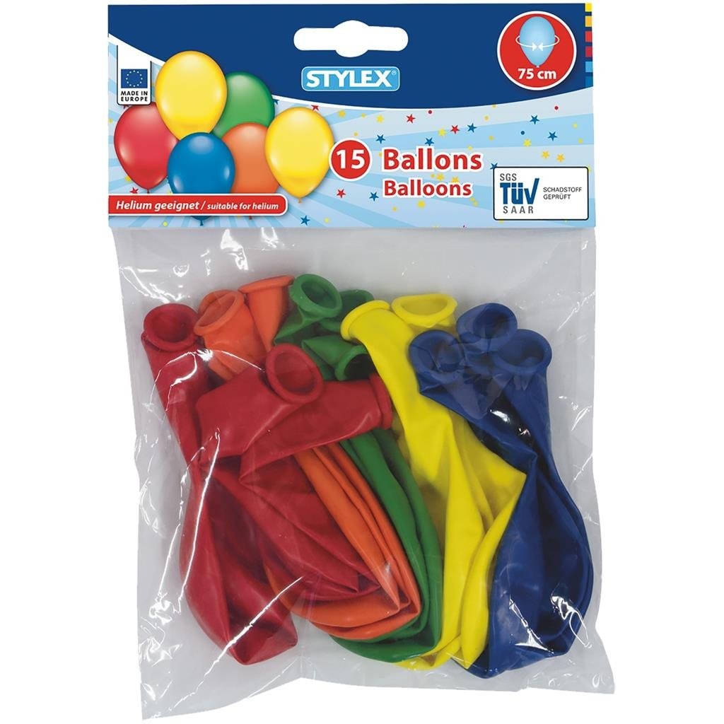 Stylex Helium Ballonnen 75 cm 15 Stuks Stylex Helium Ballonnen 75 cm 15 Stuks