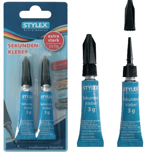 Stylex Secondenlijm 3 ml 2 Stuks Stylex Secondenlijm 3 ml 2 Stuks