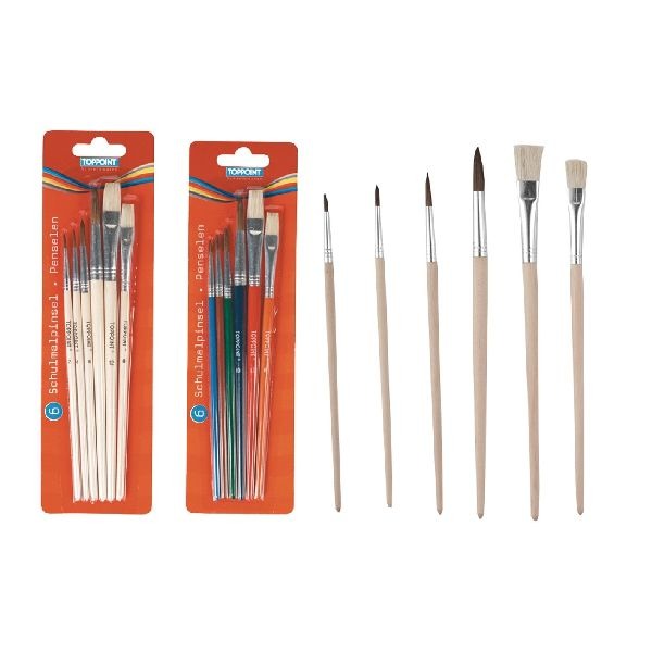 Toppoint Penselenset 6-delig Assorti Toppoint Penselenset 6-delig Assorti
