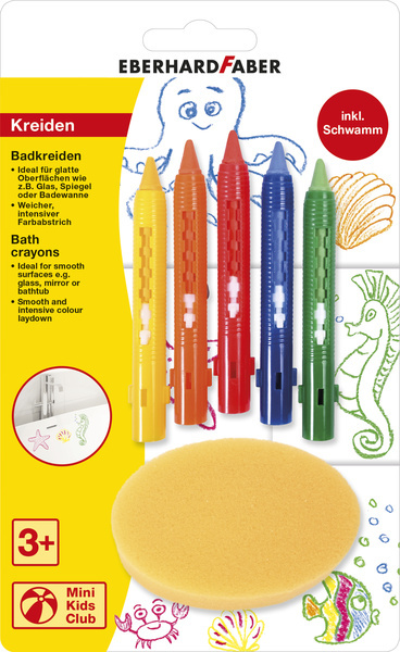Eberhard Faber EF-524105 Badkrijtjes Met Spons 5 Stuks Eberhard Faber EF-524105 Badkrijtjes Met Spons 5 Stuks