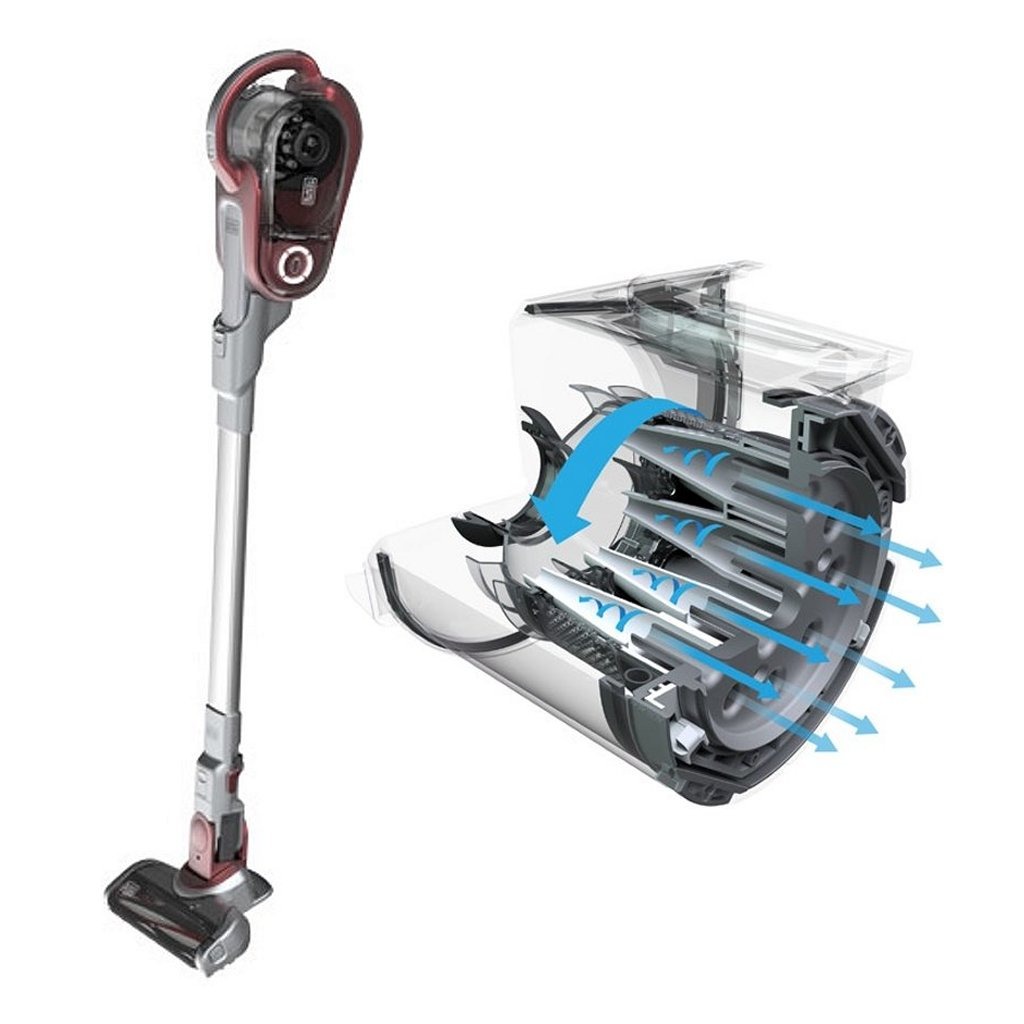 Black&Decker HVFE2150LR-QW Steelstofzuiger 40W Rood/Zilver Black&Decker HVFE2150LR-QW Steelstofzuiger 40W Rood/Zilver