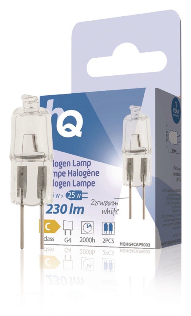 Hq Hqhg4 caps003 Halogeenlamp Capsule G4 16 W 230 Lm 2 800 K Hq Hqhg4 caps003 Halogeenlamp Capsule G4 16 W 230 Lm 2 800 K