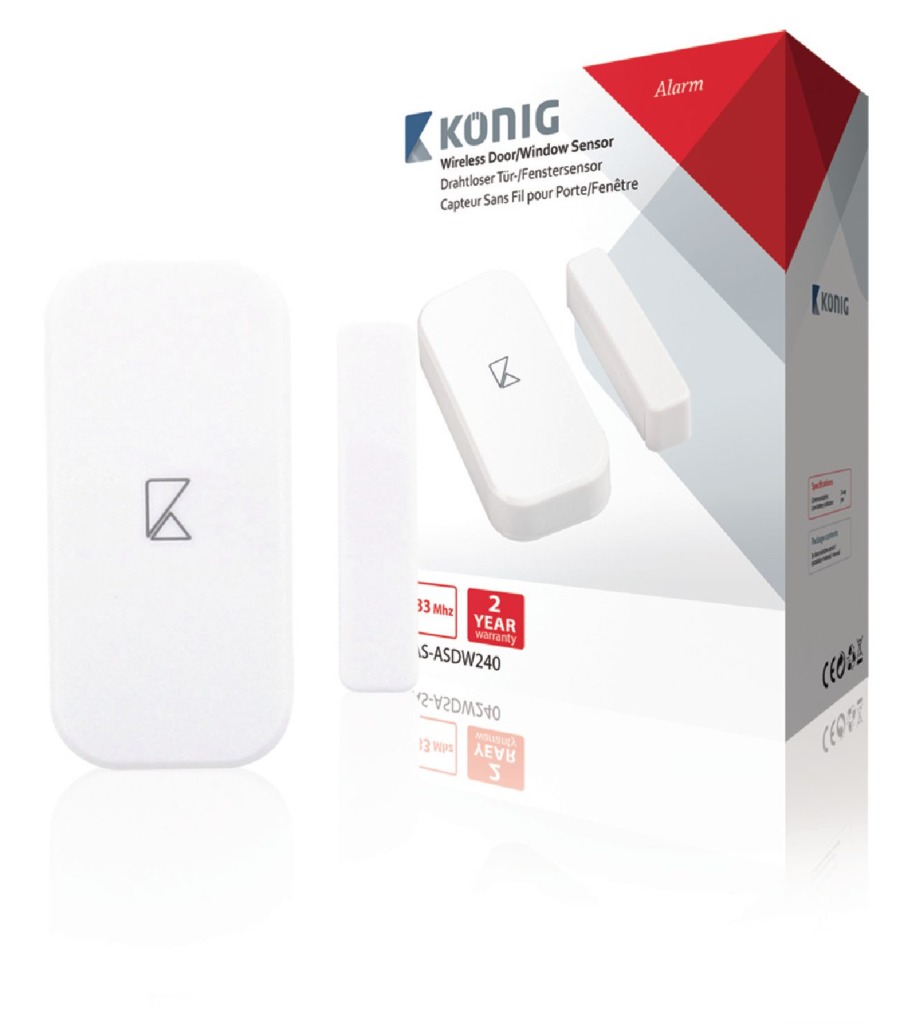 König SAS-ASDW240 Draadloze Deur/raam Sensor voor Sas-alarm240 König SAS-ASDW240 Draadloze Deur/raam Sensor voor Sas-alarm240