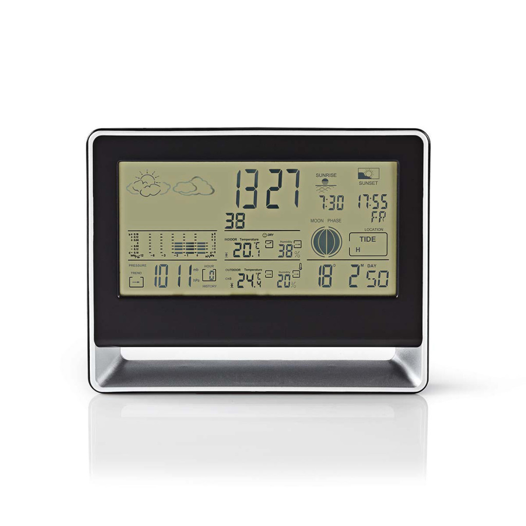 Nedis WEST405BK Weerstation Draadloze Sensor Alarmklok Weersvoorspelling Nedis WEST405BK Weerstation Draadloze Sensor Alarmklok Weersvoorspelling