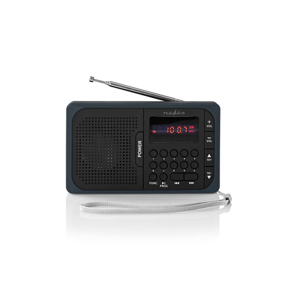 Nedis RDFM2100GY Fm-radio 3,6 W Usb-poort & Microsd-kaartsleuf Zwart / Grijs Nedis RDFM2100GY Fm-radio 3,6 W Usb-poort & Microsd-kaartsleuf Zwart / Grijs