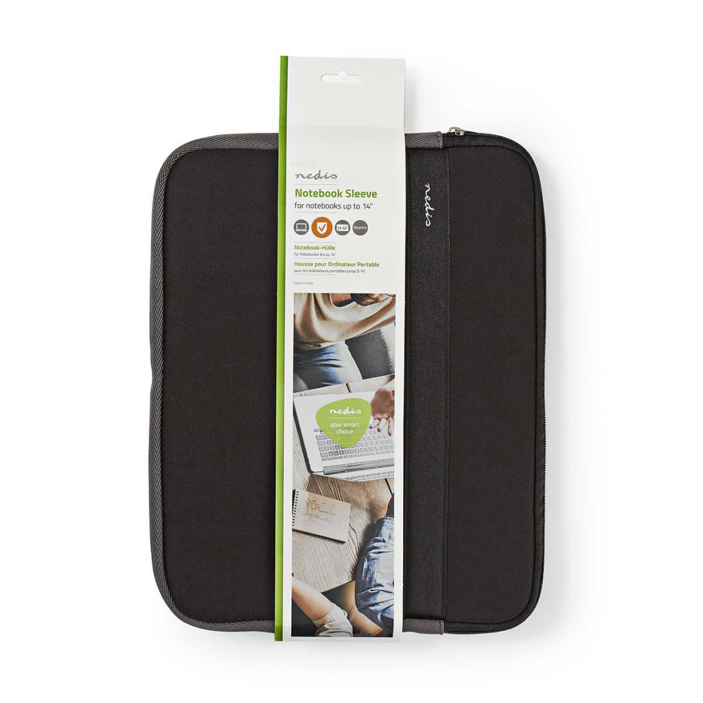 Nedis NBSE13100BK Notebookhoes 13 - 14" Neopreen Zwart/antraciet Nedis NBSE13100BK Notebookhoes 13 - 14" Neopreen Zwart/antraciet