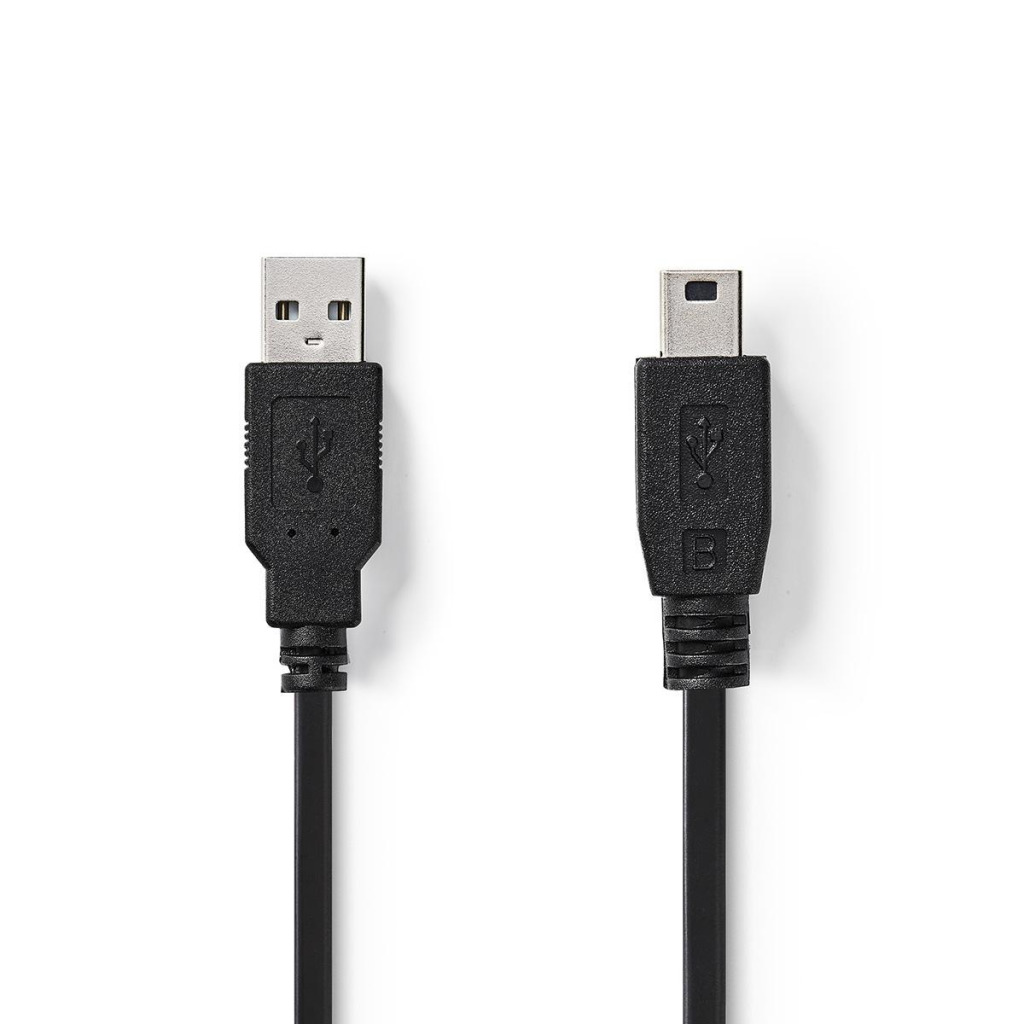 Nedis CCGT60300BK10 Kabel Usb 2.0 A Male - Mini 5-pins Male 1,0 M Zwart Nedis CCGT60300BK10 Kabel Usb 2.0 A Male - Mini 5-pins Male 1,0 M Zwart