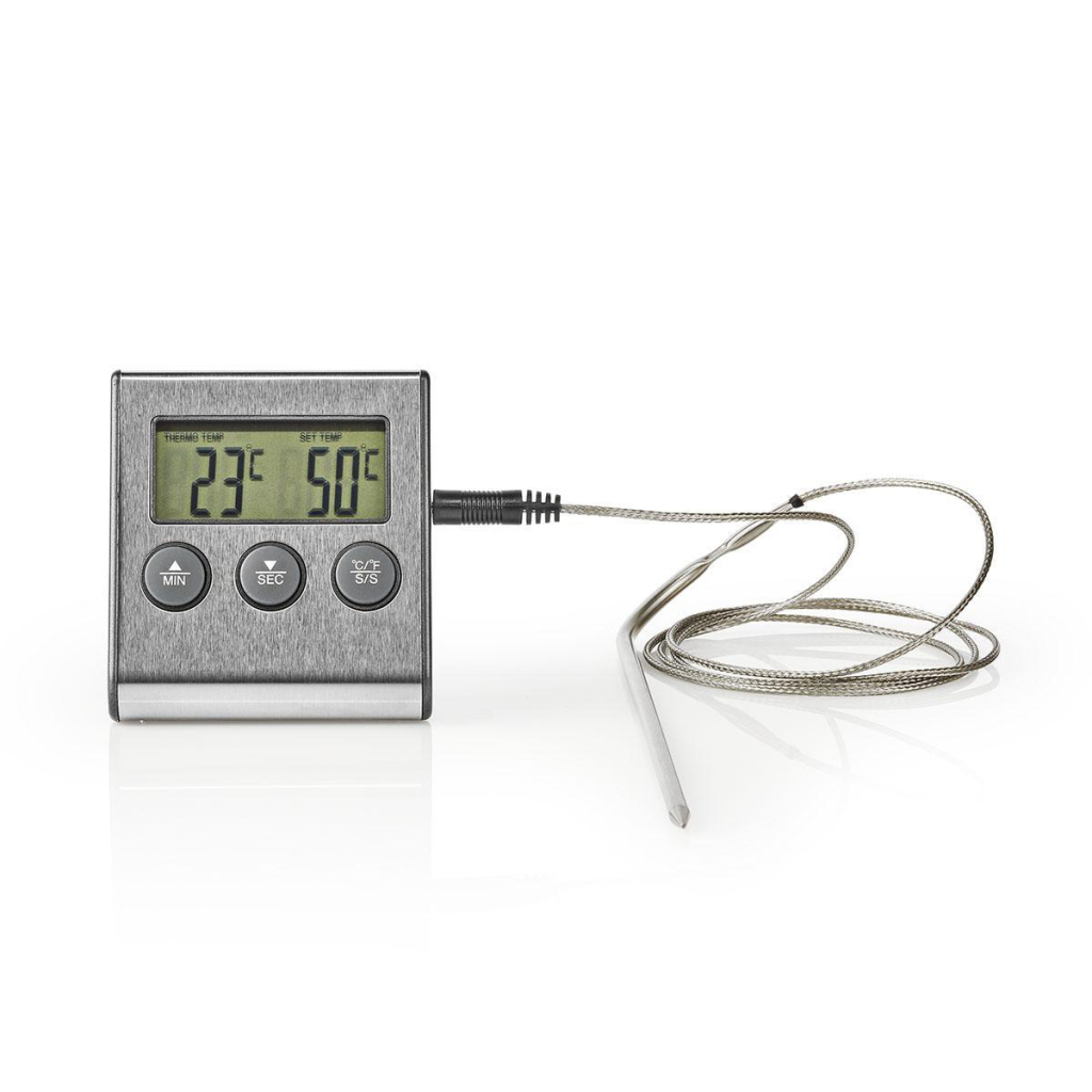 Nedis KATH104SS Vleesthermometer 0 - 250 °c Digitaal Display Timer Nedis KATH104SS Vleesthermometer 0 - 250 °c Digitaal Display Timer