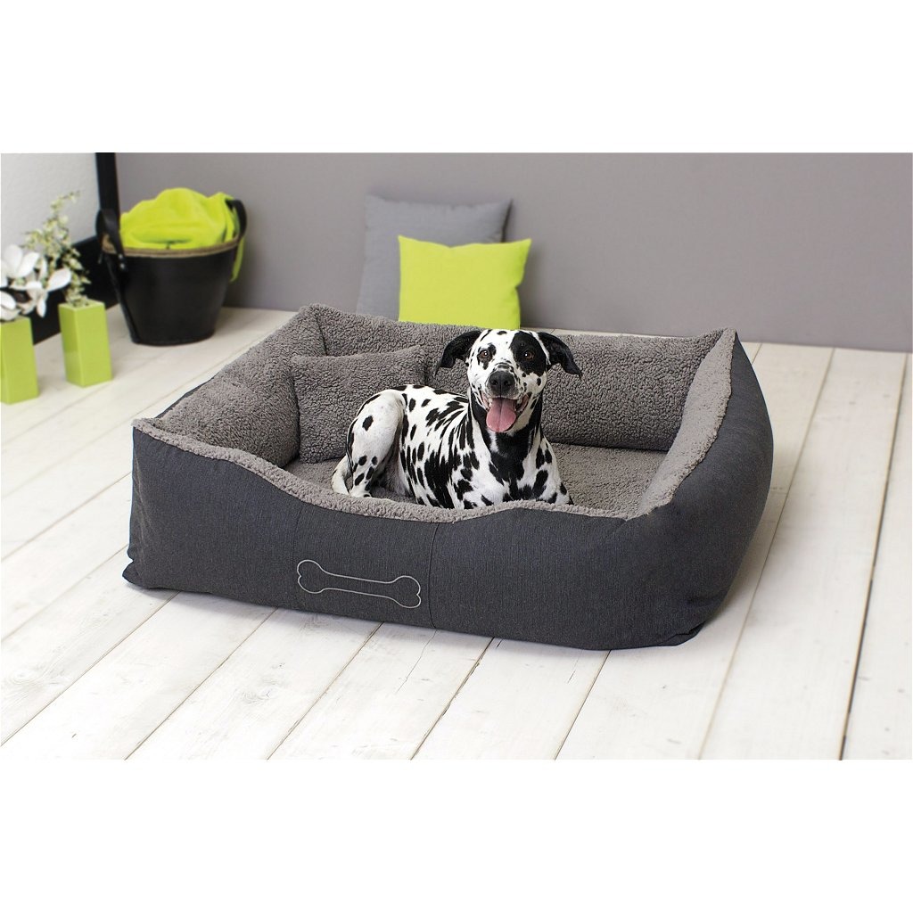 Sun Garden Luxe Hondenmand Lucky + Kussen 80x70x20cm Grijs Sun Garden Luxe Hondenmand Lucky + Kussen 80x70x20cm Grijs