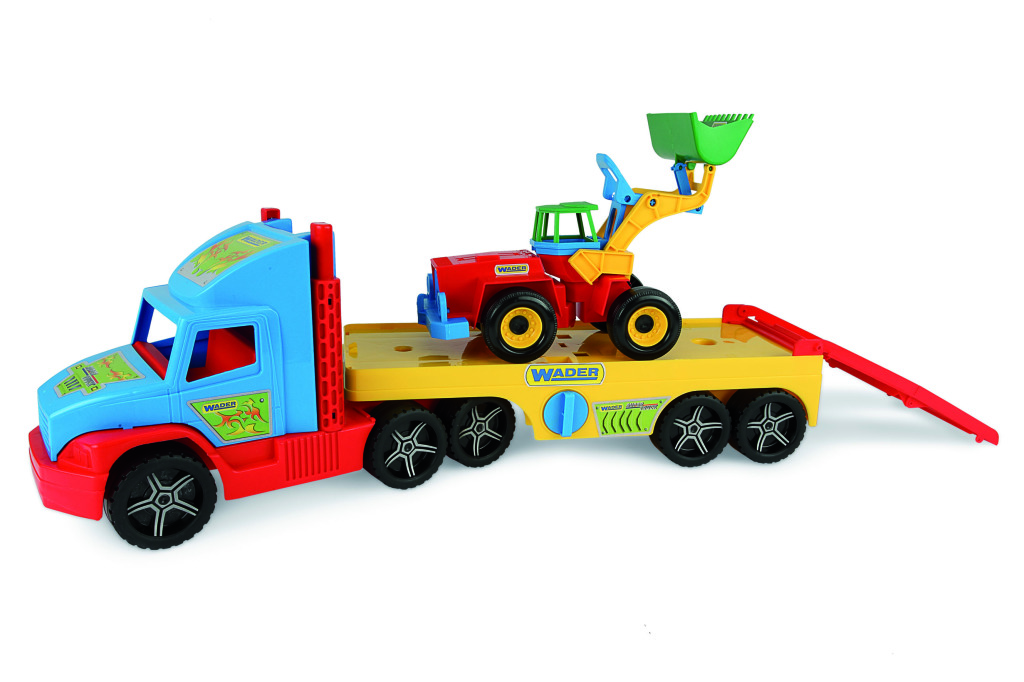 Wader Super Truck Oplegger met Graafmachine Wader Super Truck Oplegger met Graafmachine