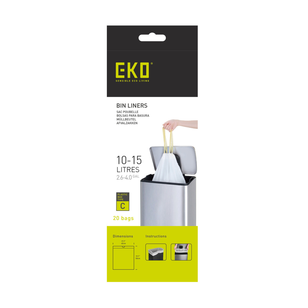 EKO Afvalzak Type C 10-15 Liter Rol met 20 Afvalzakken EKO Afvalzak Type C 10-15 Liter Rol met 20 Afvalzakken