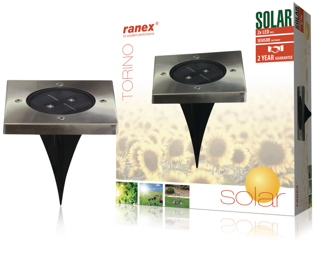 Ranex RA-5000406 LED Solar Grondspot RVS Ranex RA-5000406 LED Solar Grondspot RVS