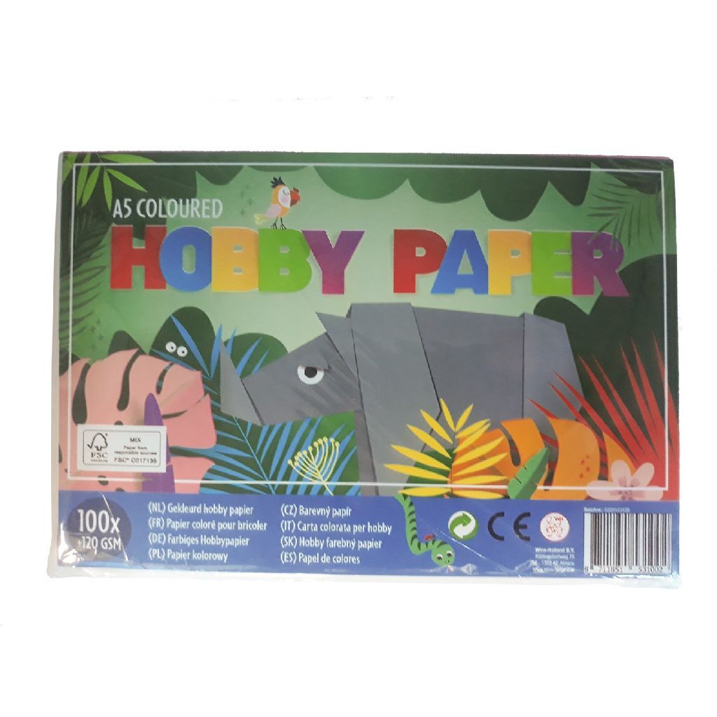 Hobbypapier Gekleurd 100 Vel A5 Hobbypapier Gekleurd 100 Vel A5