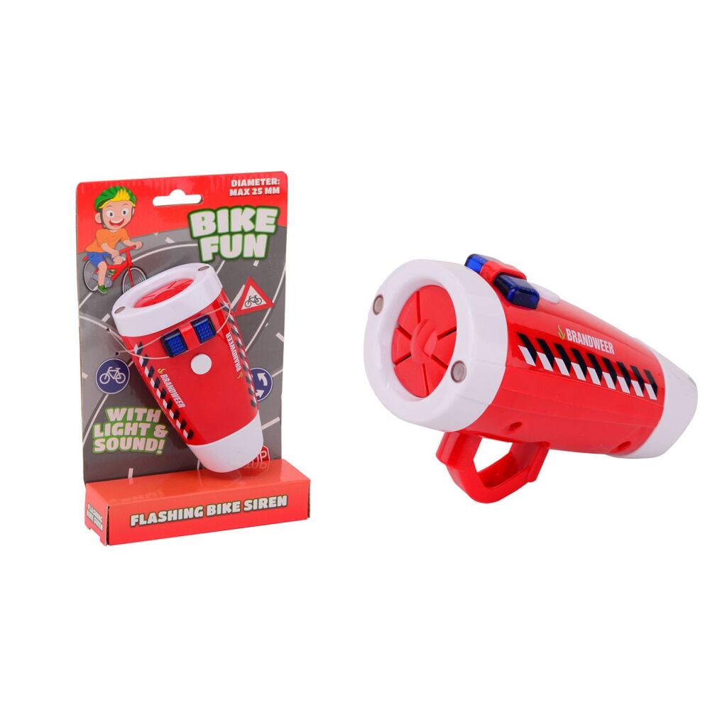 Bike Fun Brandweer Fietssirene met Licht en Geluid Bike Fun Brandweer Fietssirene met Licht en Geluid