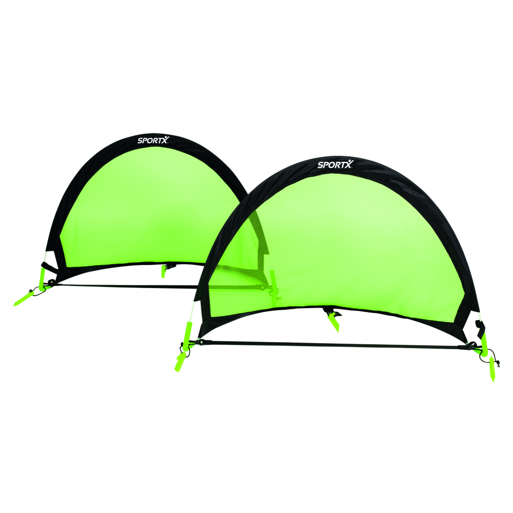 SportX Opvouwbare Voetbaldoelen 90x60x60 cm 2 Stuks Zwart/Groen SportX Opvouwbare Voetbaldoelen 90x60x60 cm 2 Stuks Zwart/Groen