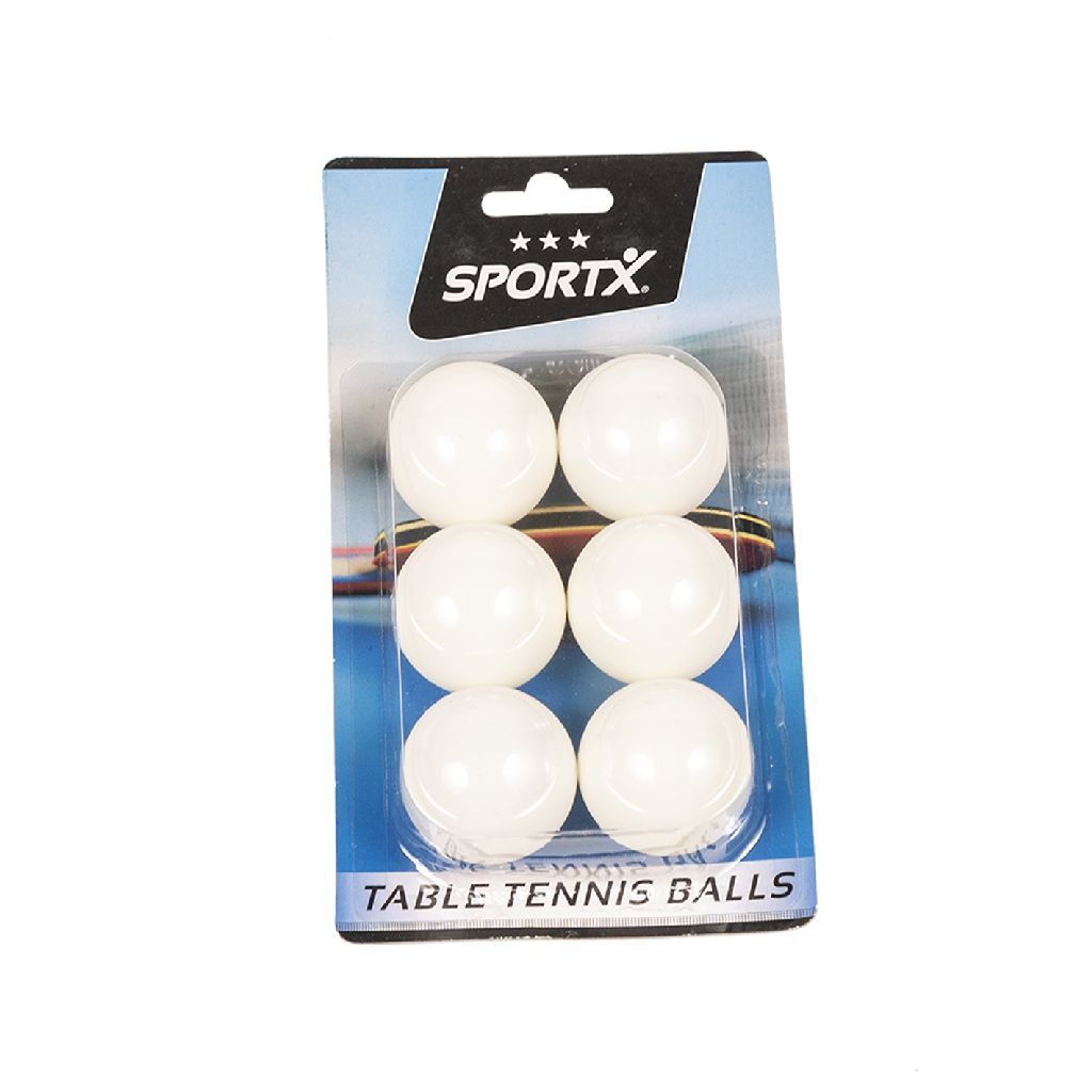 SportX Tafeltennisballen 4 cm 6 Stuks Wit SportX Tafeltennisballen 4 cm 6 Stuks Wit