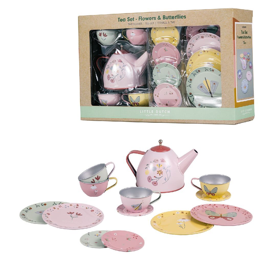Little Dutch Tinnen Theeservies Flowers Little Dutch Tinnen Theeservies Flowers