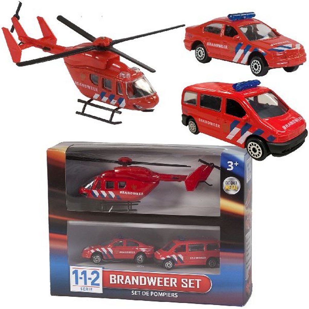 112 Brandweer Speelset 3-delig 112 Brandweer Speelset 3-delig
