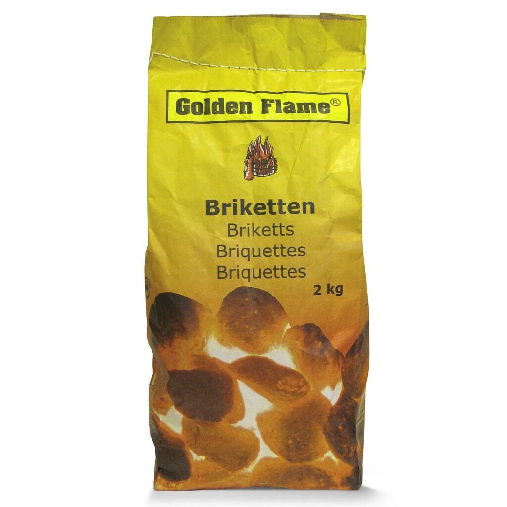 Golden Flame Houtskool Briketten 2 KG Golden Flame Houtskool Briketten 2 KG