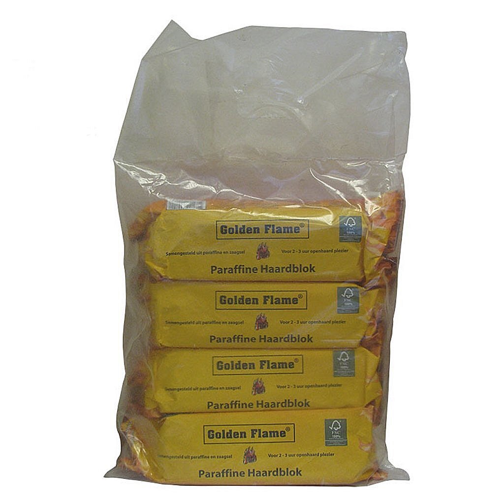 Golden Flame Paraffine Haardblok 1 KG 4 Stuks Golden Flame Paraffine Haardblok 1 KG 4 Stuks