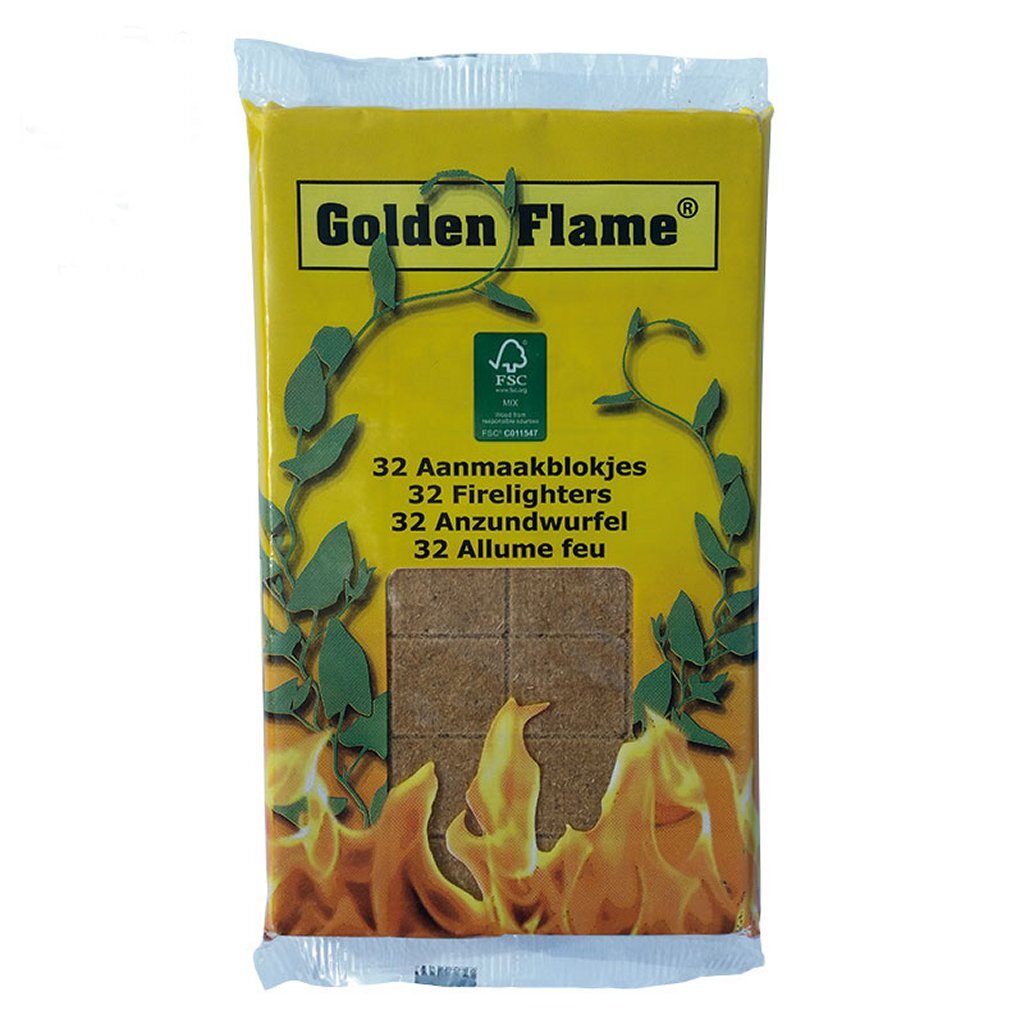 Golden Flame Aanmaakblokjes Bruin 32 Stuks Golden Flame Aanmaakblokjes Bruin 32 Stuks