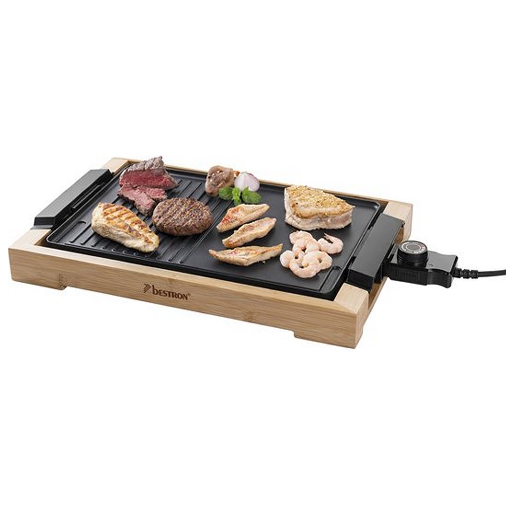 Bestron AG2000BB Teppanyaki Grillplaat Bamboo/Zwart Bestron AG2000BB Teppanyaki Grillplaat Bamboo/Zwart