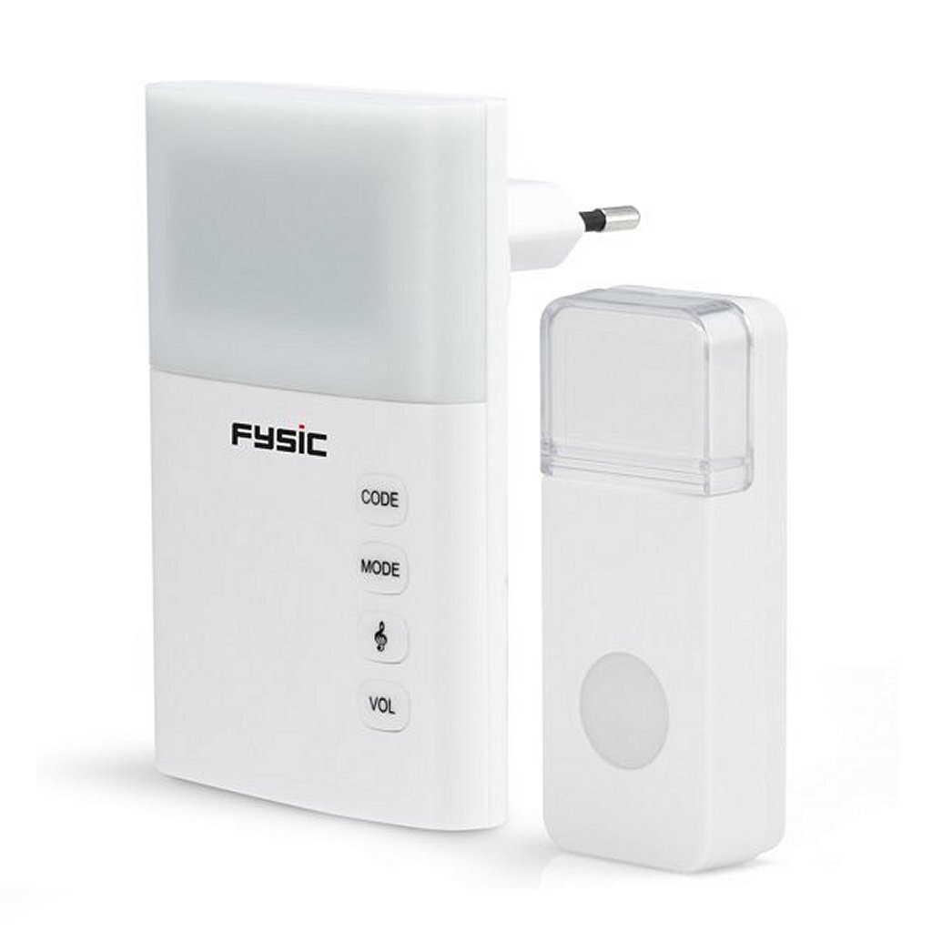 Fysic FD-110 Draadloze Deurbel met Flits Wit Fysic FD-110 Draadloze Deurbel met Flits Wit