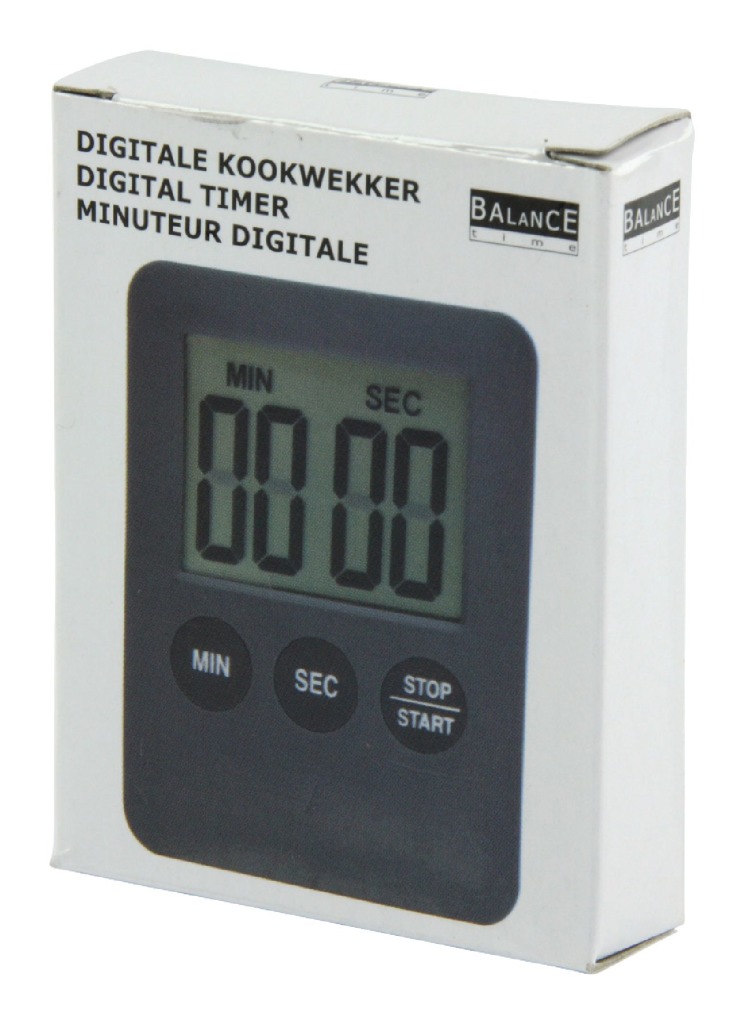 Balance HE-Clock-70 Digitale Kookwekker Grijs/Zwart Balance HE-Clock-70 Digitale Kookwekker Grijs/Zwart